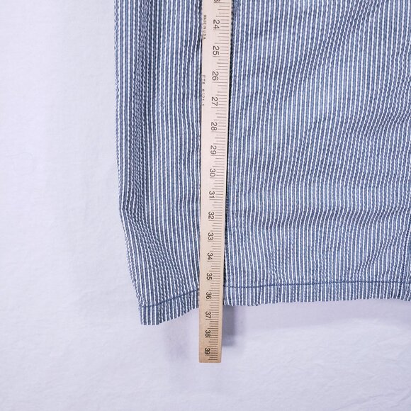 Max Studio Blue n White Striped Button Collar Preppy Sheath Shirt Dress Size XL - Picture 4 of 14